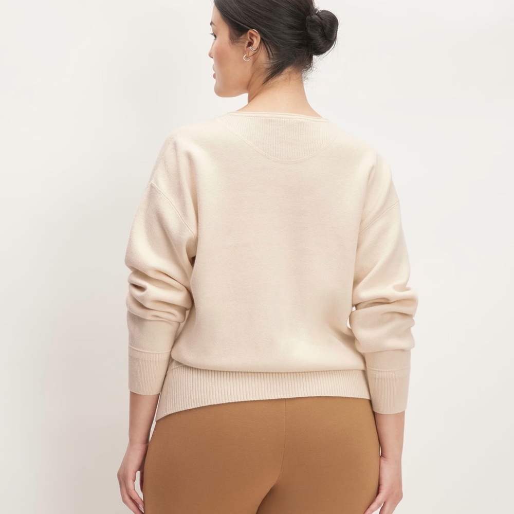 NWT Everlane The Cotton-Merino Vintage Henley White Base - Size XXS - Picture 3 of 5